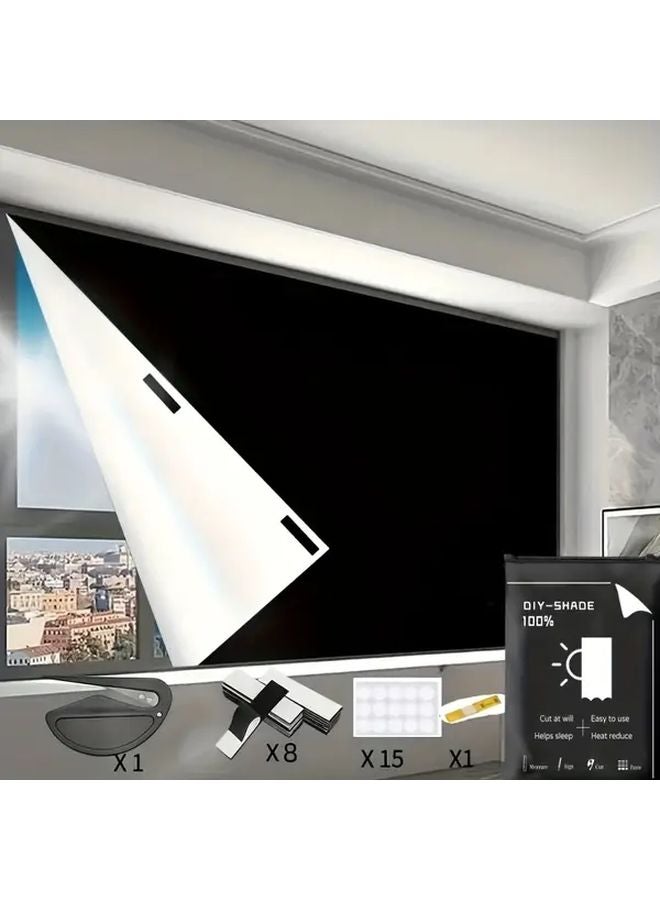 Space Theme Blackout Curtain 59x157 Inches Portable No Drill Sun Protection Polyester - Image 1